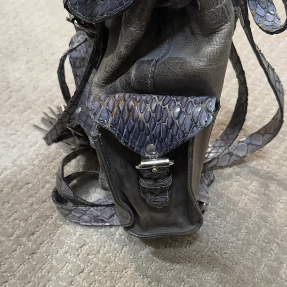Freebird by Steven Brett Charcoal Backpack with Tassel Details - Picture 5 of 9